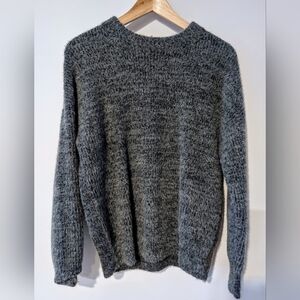French Connection Rufina Knit Crew Neck Sweater Gray M Quiet Luxury Cozy